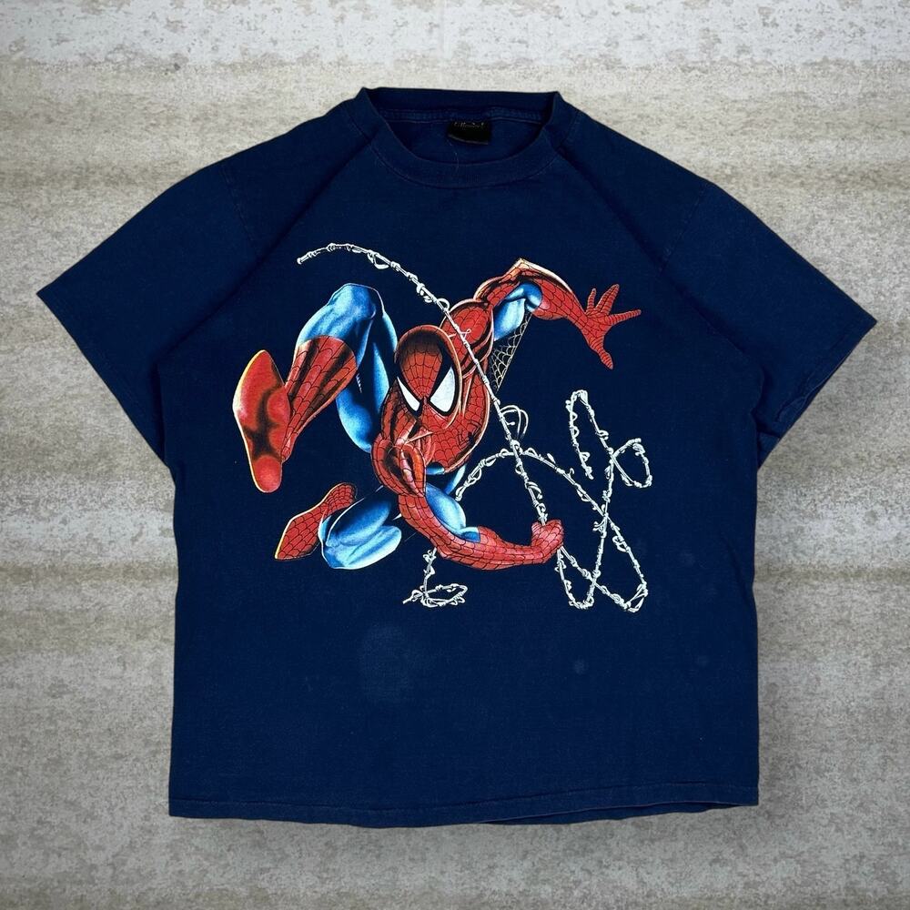 Vintage 90s Spider Man Shirt Mens L Marvel Changes Tag Made in USA Single Stitch